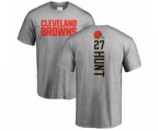 Cleveland Browns #27 Kareem Hunt Ash Backer T-Shirt