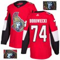 Ottawa Senators #74 Mark Borowiecki Authentic Red Fashion Gold NHL Jersey