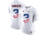 2016 US Flag Fashion Alabama Crimson Tide Vinnie Sunseri #3 College Football Limited Jerseys - White