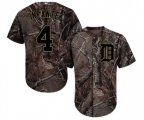 Detroit Tigers #4 Omar Infante Authentic Camo Realtree Collection Flex Base Baseball Jersey