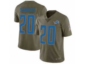 Detroit Lions #20 Barry Sanders Limited Olive 2017 Salute to Service NFL Jersey