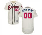 Atlanta Braves Customized Cream Alternate Flex Base Authentic Collection Baseball Jersey
