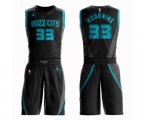Charlotte Hornets #33 Alonzo Mourning Swingman Black Basketball Suit Jersey - City Edition