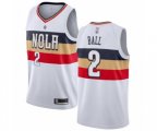 New Orleans Pelicans #2 Lonzo Ball White Swingman Jersey - Earned Edition