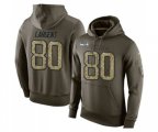 Seattle Seahawks #80 Steve Largent Green Salute To Service Pullover Hoodie