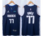 Dallas Mavericks #77 Luka Doncic 75th Anniversary Navy Stitched Basketball Jersey