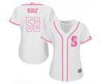 Women's Seattle Mariners #52 Carlos Ruiz Authentic White Fashion Cool Base Baseball Jersey