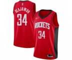Houston Rockets #34 Hakeem Olajuwon Swingman Red Finished Basketball Jersey - Icon Edition