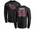 Arizona Cardinals #56 Terrell Suggs Black Name & Number Logo Long Sleeve T-Shirt