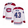 Montreal Canadiens #43 Jordan Weal Authentic White Away Hockey Jersey