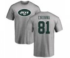 New York Jets #81 Quincy Enunwa Ash Name & Number Logo T-Shirt