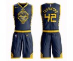 Golden State Warriors #42 Nate Thurmond Authentic Navy Blue Basketball Suit Jersey - City Edition
