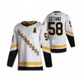 Pittsburgh Penguins #58 Kris Letang White 2020-21 Reverse Retro Alternate Hockey Jersey