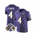 Baltimore Ravens #4 Zay Flowers Purple 2023 F.U.S.E Throwback Vapor Limited Stitched Jersey