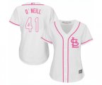 Women's St. Louis Cardinals #41 Tyler O'Neill Replica White Fashion Cool Base Baseball Jersey