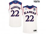 Youth Kansas Jayhawks Andrew Wiggins #22 College Basketball Authentic Jersey - White