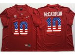 Alabama Crimson Tide #10 AJ McCarron Red USA Flag College Jersey