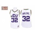 Utah Jazz #32 Karl Malone Swingman White Throwback NBA Jersey