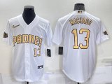 San Diego Padres #13 Manny Machado Number White 2022 All Star Stitched Cool Base Nike Jersey