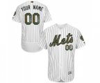 New York Mets Customized Authentic White 2016 Memorial Day Fashion Flex Base Baseball Jersey