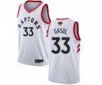 Toronto Raptors #33 Marc Gasol Swingman White 2019 Basketball Finals Bound Jersey - Association Edition