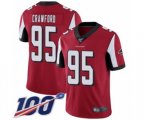 Atlanta Falcons #95 Jack Crawford Red Team Color Vapor Untouchable Limited Player 100th Season Football Jersey