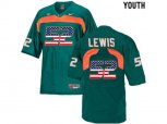 2016 US Flag Fashion Youth Miami Hurricanes Ray Lewis #52 College Football Jersey - Green