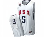 Nike Team USA #5 Kevin Durant Swingman White 2010 World Basketball Tournament Jersey
