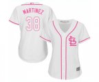 Women's St. Louis Cardinals #38 Jose Martinez Replica White Fashion Cool Base Baseball Jersey