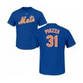 New York Mets #31 Mike Piazza Royal Blue Name & Number T-Shirt
