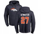 Denver Broncos #27 Steve Atwater Navy Blue Name & Number Logo Pullover Hoodie