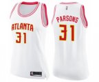Women's Atlanta Hawks #31 Chandler Parsons Swingman White Pink Fashion Basketball Jersey