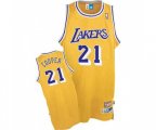 Los Angeles Lakers #21 Michael Cooper Authentic Gold Throwback Basketball Jersey