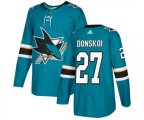 Adidas San Jose Sharks #27 Joonas Donskoi Premier Teal Green Home NHL Jersey