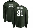 New York Jets #81 Quincy Enunwa Green Name & Number Logo Long Sleeve T-Shirt
