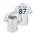 Tampa Bay Rays #87 Jose De Leon Authentic White Home Cool Base Baseball Player Jersey