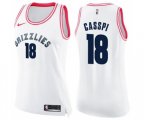 Women's Memphis Grizzlies #18 Omri Casspi Swingman White Pink Fashion Basketball Jersey