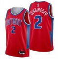 Detroit Pistons #2 Cade Cunningham 75th Anniversary Red Stitched Basketball Jersey