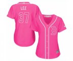 Women's Boston Red Sox #37 Bill Lee Authentic Pink Fashion Baseball Jersey