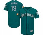 Seattle Mariners #19 Jay Buhner Teal Green Alternate Flex Base Authentic Collection Baseball Jersey