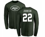 New York Jets #22 Trumaine Johnson Green Name & Number Logo Long Sleeve T-Shirt