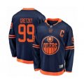 Edmonton Oilers #99 Wayne Gretzky Authentic Navy Blue Alternate Fanatics Branded Breakaway Hockey Jersey