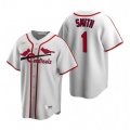 Nike St. Louis Cardinals #1 Ozzie Smith White Cooperstown Collection Home Stitched Baseball Jersey