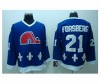 Quebec Nordiques #21 Peter Forsberg Blue Stitched CCM Throwback blue NHL Jersey