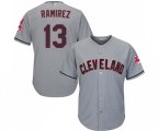 Cleveland Indians #13 Hanley Ramirez Replica Grey Road Cool Base Baseball Jersey