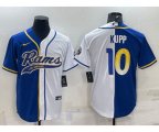 Los Angeles Rams #10 Cooper Kupp Royal White Split With Patch Cool Base Stitched Baseball Jersey