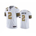 New Orleans Saints 2022 #2 Jameis Winston White With 4-star C Patch Color Rush Limited Stitched Jersey