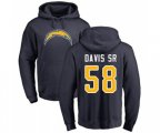 Los Angeles Chargers #58 Thomas Davis Sr Navy Blue Name & Number Logo Pullover Hoodie