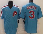 Nike Philadelphia Phillies #3 Bryce Harper Blue Cooperstown Collection Home Stitched Baseball Jersey