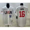USA Baseball #16 Will Smith Number 2023 White World Baseball Classic Stitched Jersey